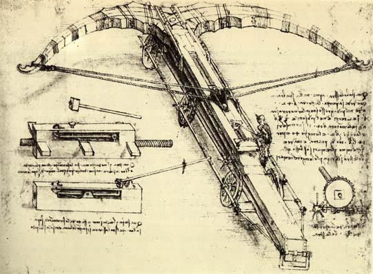 Picture Of Crossbow By Leonardo Da Vinci 1500